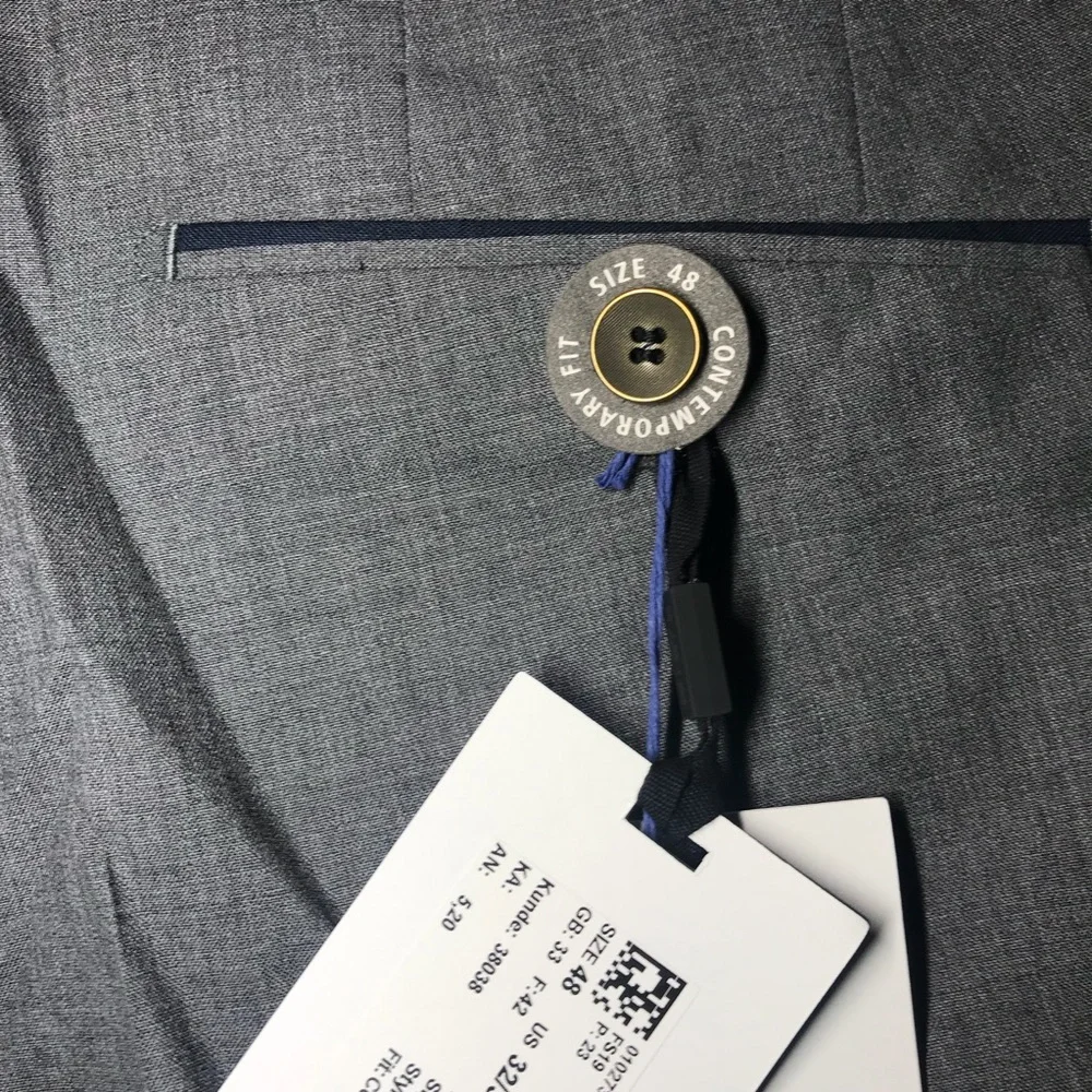 HILTL  wool dress pants, NWT,  Size US 32/32, Gray, - Picture 6 of 12